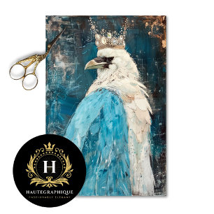 Vintage Bird Gothic Raven King Crown Decoupage Tissue Paper