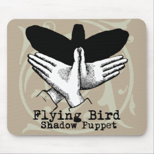 Vintage Bird Hand Puppet Shadow Games Mouse Pad