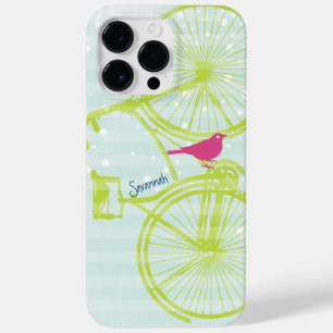 Vintage Bird Lime Green Bike Pattern Iphone 5 Case-Mate iPhone 14 Pro Max Case