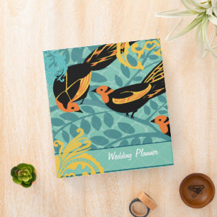 Vintage Bird Moorish Pattern Wedding Planner Binder
