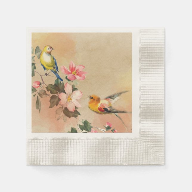 Vintage Bird Napkins (Front)