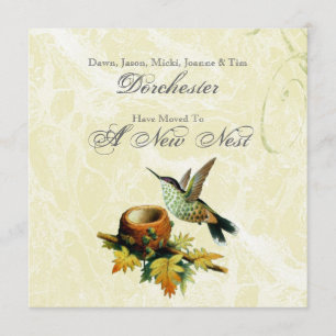 Vintage Bird & Nest Moving Announcement