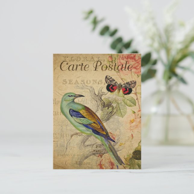 Vintage Bird Postcard | Elegant Nature-Inspired (Standing Front)
