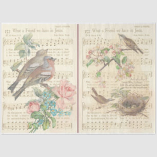 Vintage Bird Series Design 3 Tissue Paper