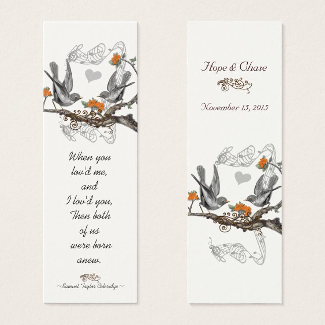 Vintage Bird Wedding Tags (Front & Back)