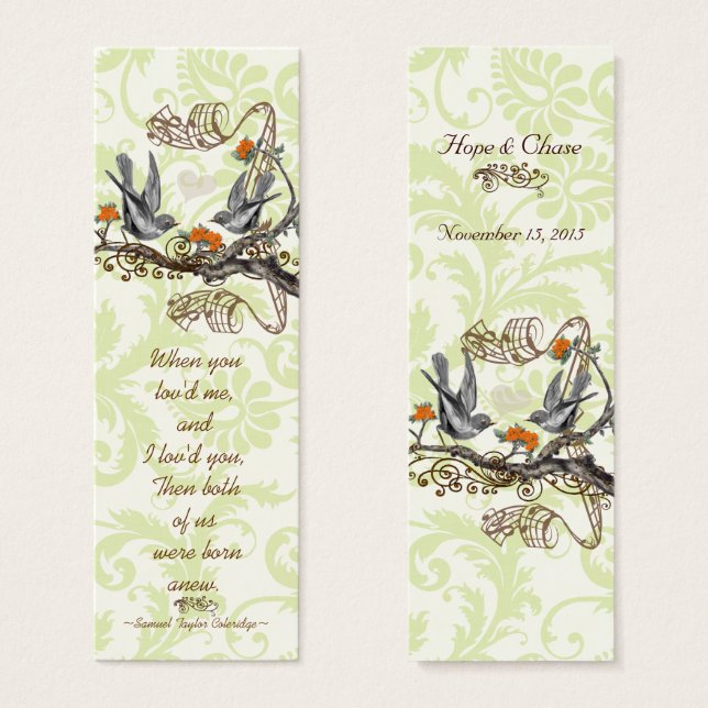 Vintage Bird Wedding Tags (Front & Back)