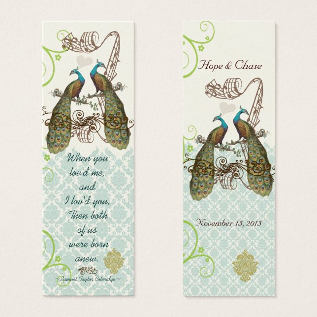 Vintage Bird Wedding Tags (Front & Back)