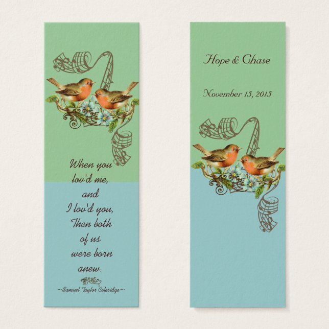 Vintage Bird Wedding Tags (Front & Back)