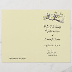 Vintage Bird Yellow & Grey  TriFold Program Cover