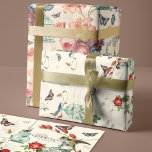 Vintage Birdcage, Butterflies & Birds Decoupage Wrapping Paper Sheet<br><div class="desc">Elegant,  antique vintage style decoupage paper sheets. Design featuring vintage butterflies,  floral botanicals,  birds,  and birdcages that create this beautiful vintage decoupage wrapping paper sheet set. Perfect for furniture decoupage,  wrapping gift,  and so much more! We have a wide selection of decoupage designs.</div>