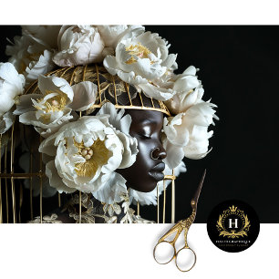 Vintage Birdcage Hat Floral Decoupage Tissue Paper