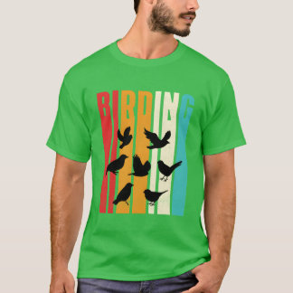 Vintage Birding For Birders With Birds Retro frien T-Shirt
