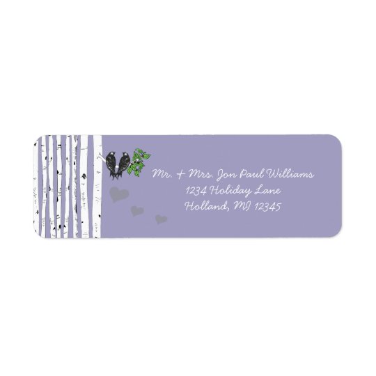 Vintage Birds Birch Tree You Choose Background Return Address Label