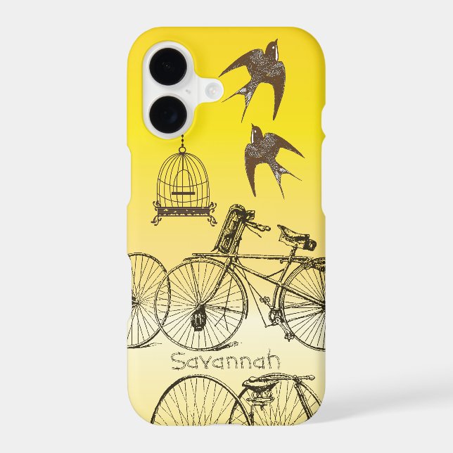 Vintage Birds Birdcage Vélos Ombre (Verso)