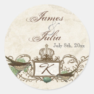 Vintage Birds, Blue Egg - Wedding Seal