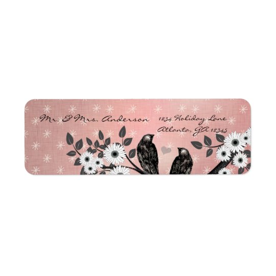Vintage Birds Christmas Address Return Address Label