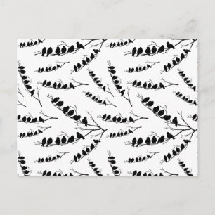 Vintage Birds Classic Art Pattern CUSTOM BG COLOR Postcard