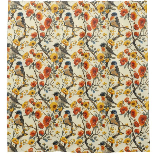 Vintage Birds Curtain Fall Gift for Grandparents (Front)