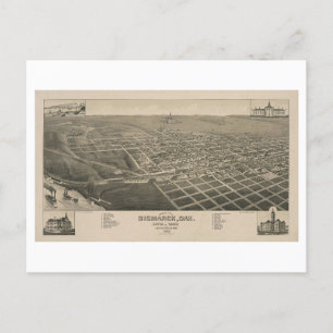 Vintage Bird's-Eye View of Bismarck, North Dakota Postcard