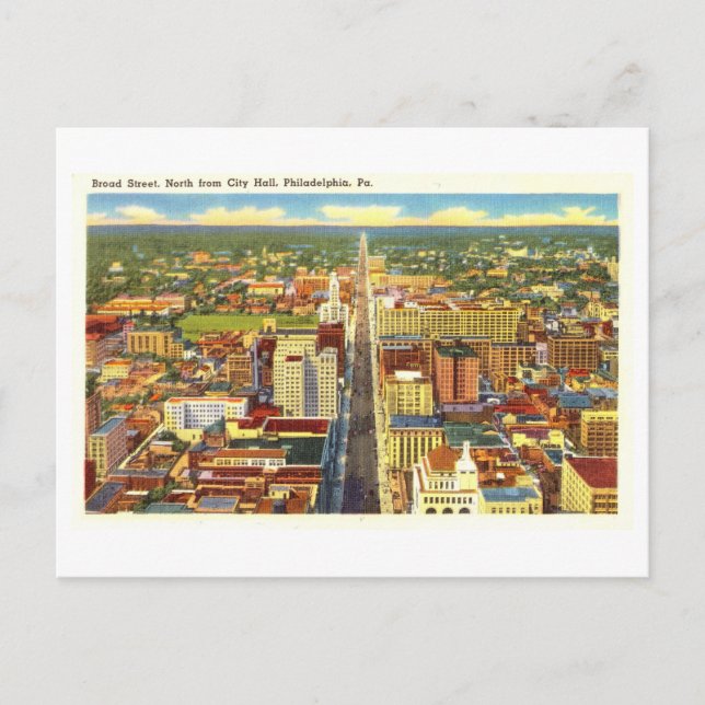 Vintage Bird's-Eye View of Philadelphia, Penn.,  Postcard (Front)
