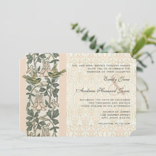 Vintage Birds HoneySuckle Faire-part de mariage