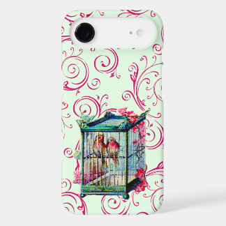 Vintage Birds in Birdcage