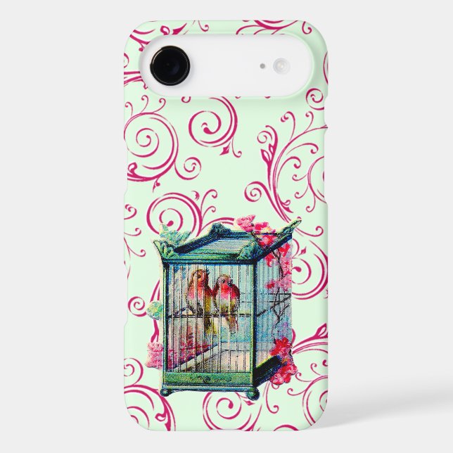 Vintage Birds in Birdcage  (Back)