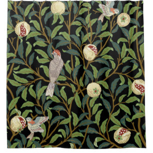 Vintage birds in foliage with birds and fruits sea