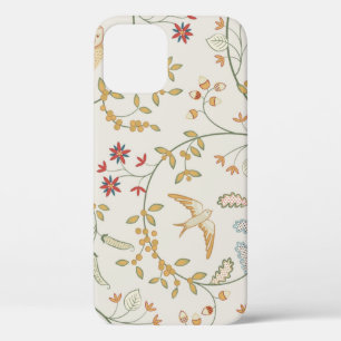 Vintage birds in foliage with flowers seamless pat iPhone 12 case
