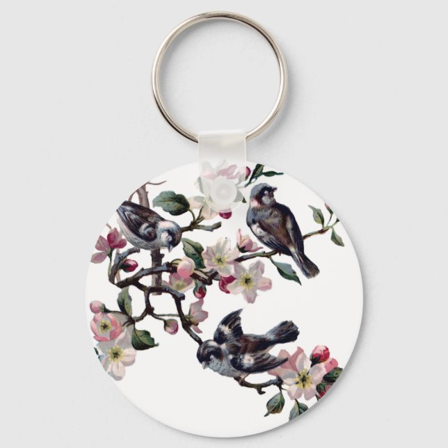 Vintage Birds Keychain (Front)