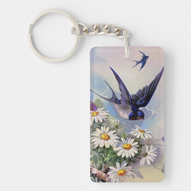 Vintage Birds Keychain (Front)