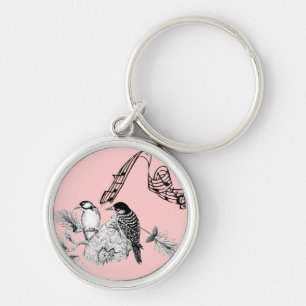 Vintage Birds Keychain