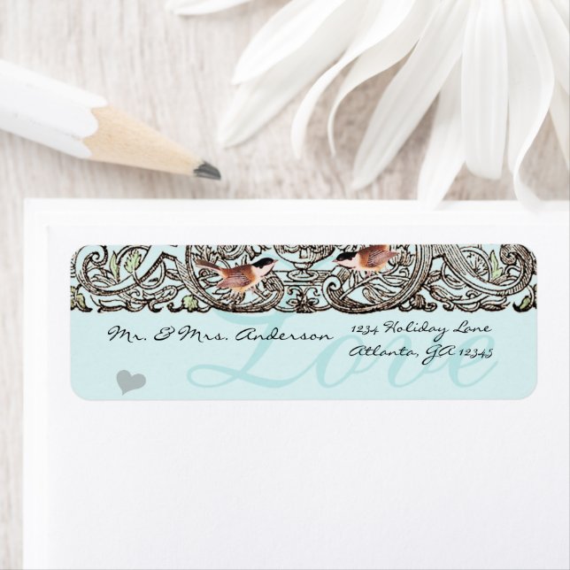 Vintage Birds Music Chickadee Adresse (En situation)