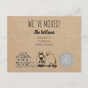 Vintage Birds & Nest Rustic Kraft Brown Holiday Postcard