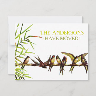 Vintage Birds New Address + Housewarming Party Invitation