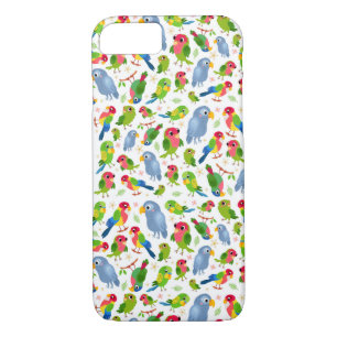 Vintage Birds Pattern, Colourful parakeet pattern Case-Mate iPhone Case