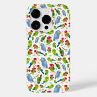 Vintage Birds Pattern, Colourful parakeet pattern