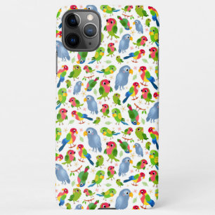 Vintage Birds Pattern, Colourful parakeet pattern iPhone 11Pro Max Case