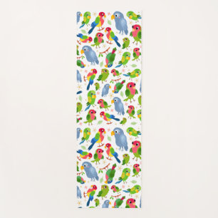 Vintage Birds Pattern, Colourful parakeet pattern Yoga Mat