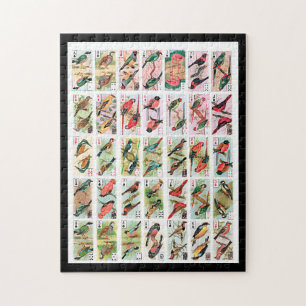 Vintage Birds Playing Cards Animals Wildlife art Jigsaw Puzzle