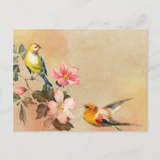 Vintage Birds Postcard (Front)