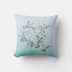 Vintage Birds Throw Pillow