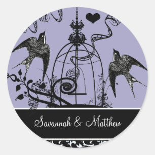 Vintage Birds Wedding Seal