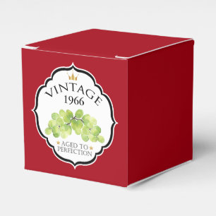 Vintage Birth Year Birthday Wine Label Favor Box