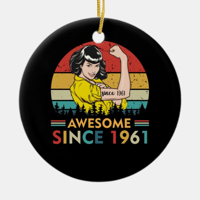 Vintage Birthday 1961 Ceramic Ornament (Front)