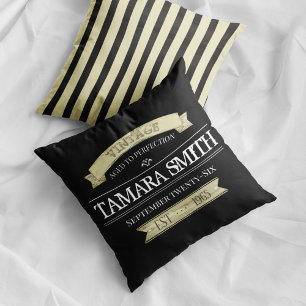 Vintage Birthday Aged to Perfection Modern Throw Pillow