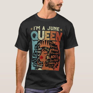 Vintage Birthday Black History African I'm A June  T-Shirt