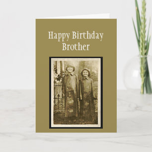 Vintage Birthday Brother Fun Photo Card
