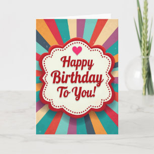 Vintage Birthday Burst Card