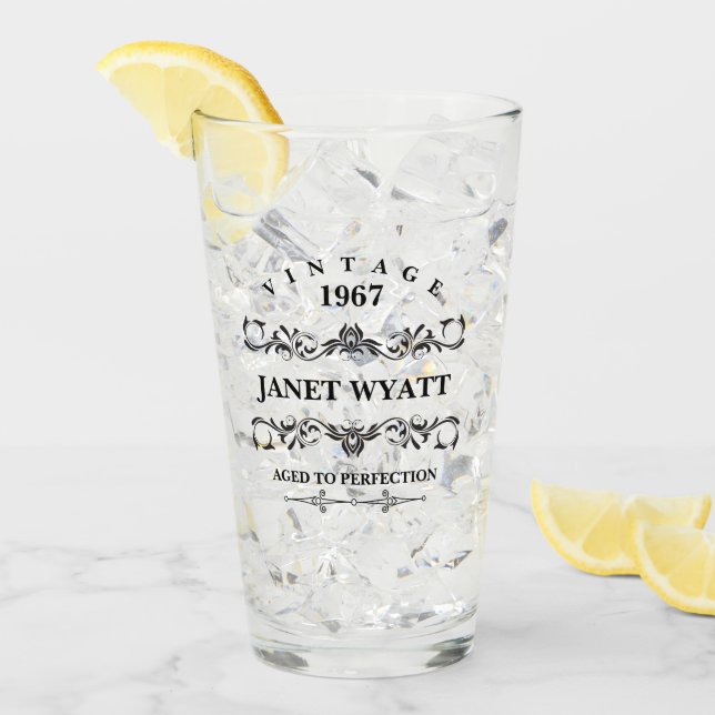 Vintage Birthday  by Year Glass (Front Ice)